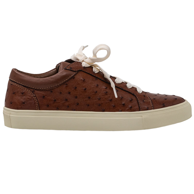 Cognac Ostrich Men's Sneaker - Image 1