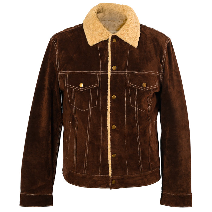 Chocolate Suede Jean Jacket - Image 1